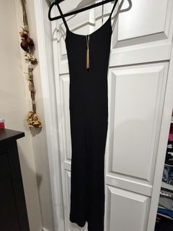 Skims Black Ribbed Bodycon Dress