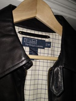 AUTHENTIC RALPH LAUREN POLO LEATHER JACKET/ SIZE MEDIUM