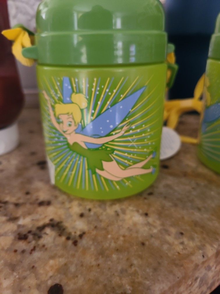 DISNEY TInkerbell Water Bottle Neckstrap Straw