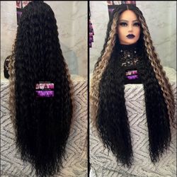 Human Hair Blended Lace Front Wig 