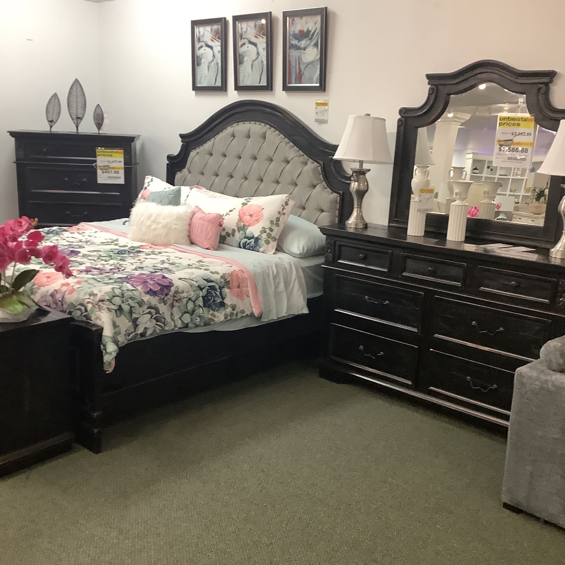 Solid Wood, Six Piece, King Or Queen Bedroom Set