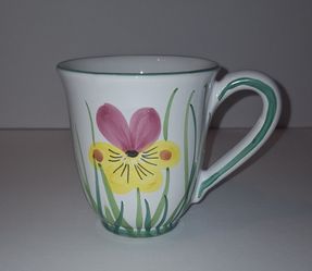 Starbucks 2003 Barista Series Mug Hand Painted Flowers Made in  Italy