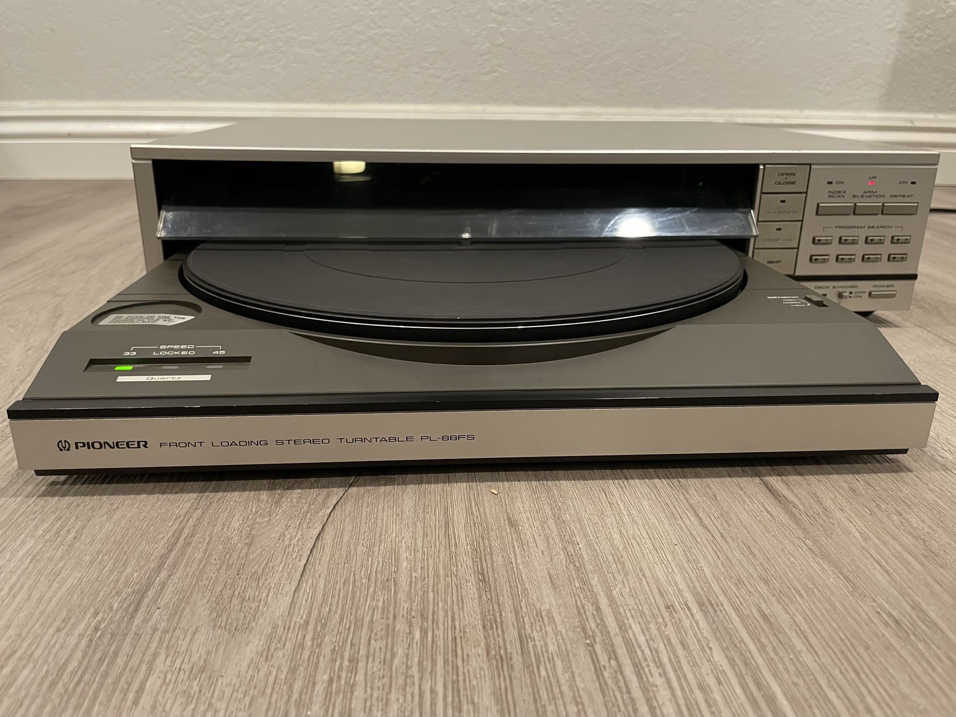 Pioneer Front Loading Stereo Turntable PL 88FS/ Fully Functional