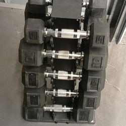 Hexagonal Dumbells W Rack.  
