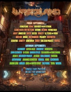 2 Wasteland 2-day VIP wristbands