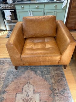 Large Poly & Bark Calle Leather Chair