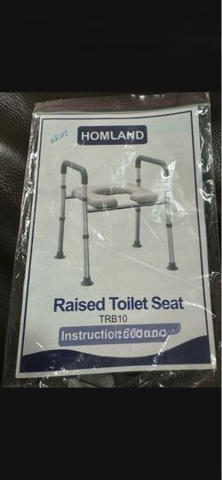 HOMLAND RAISED TOILET SEAT. PUT TOGETHER. NOT USED.