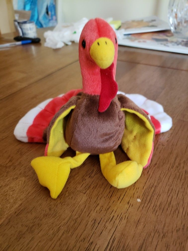 Vintage TY Beanie Babie " Gobbles" The Turkey