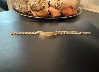 14k yellow gold men’s ID bracelet
