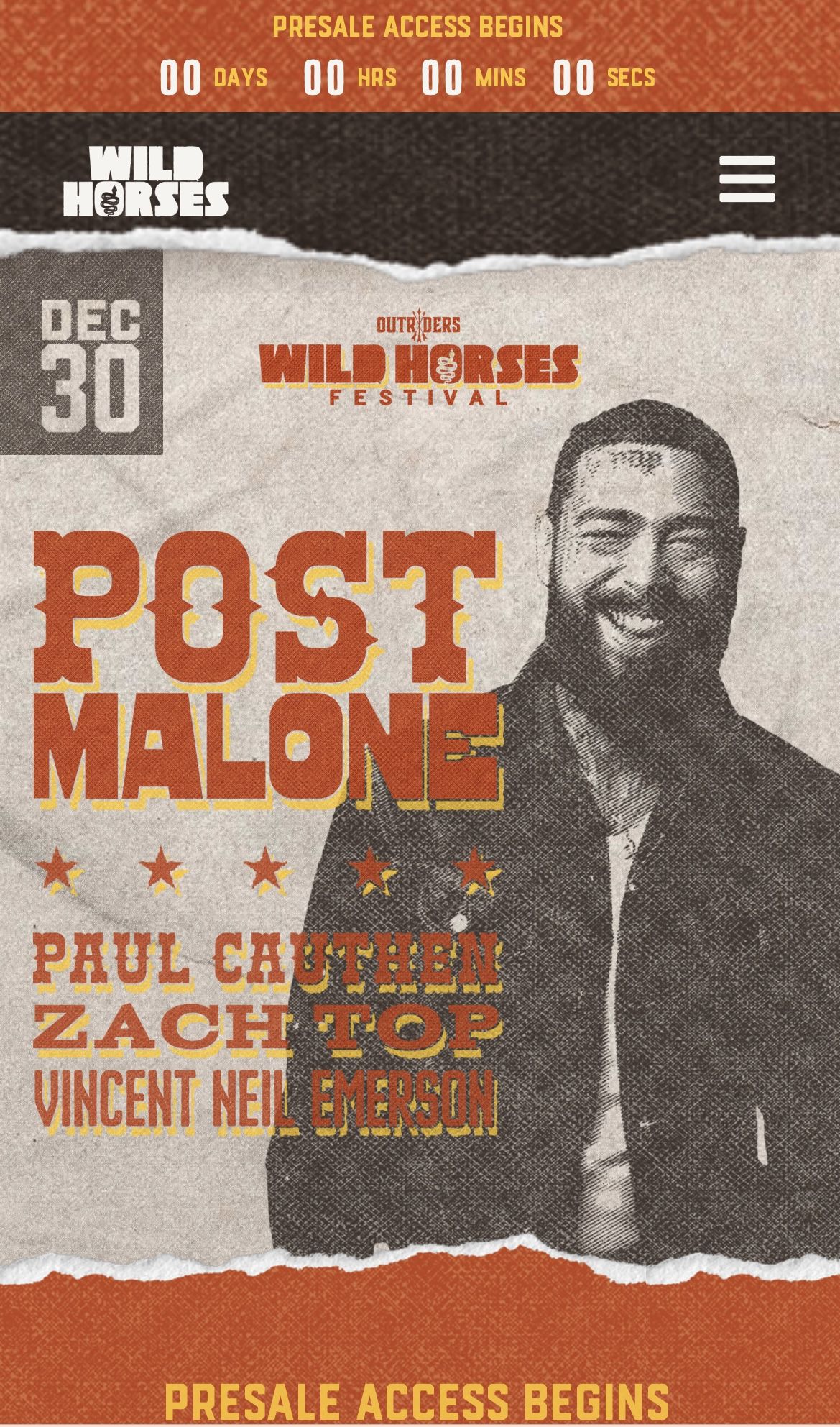 Two Tickets Wild Horses Festival With Post Malone At Petco Park Monday December 30
