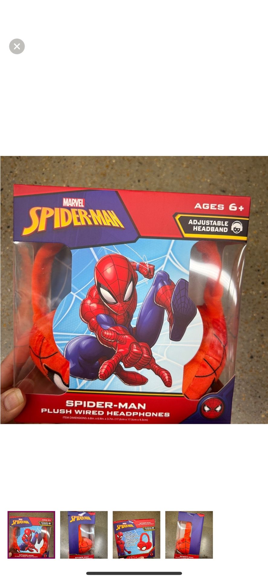 NWT Spider-Man plush wired headphone