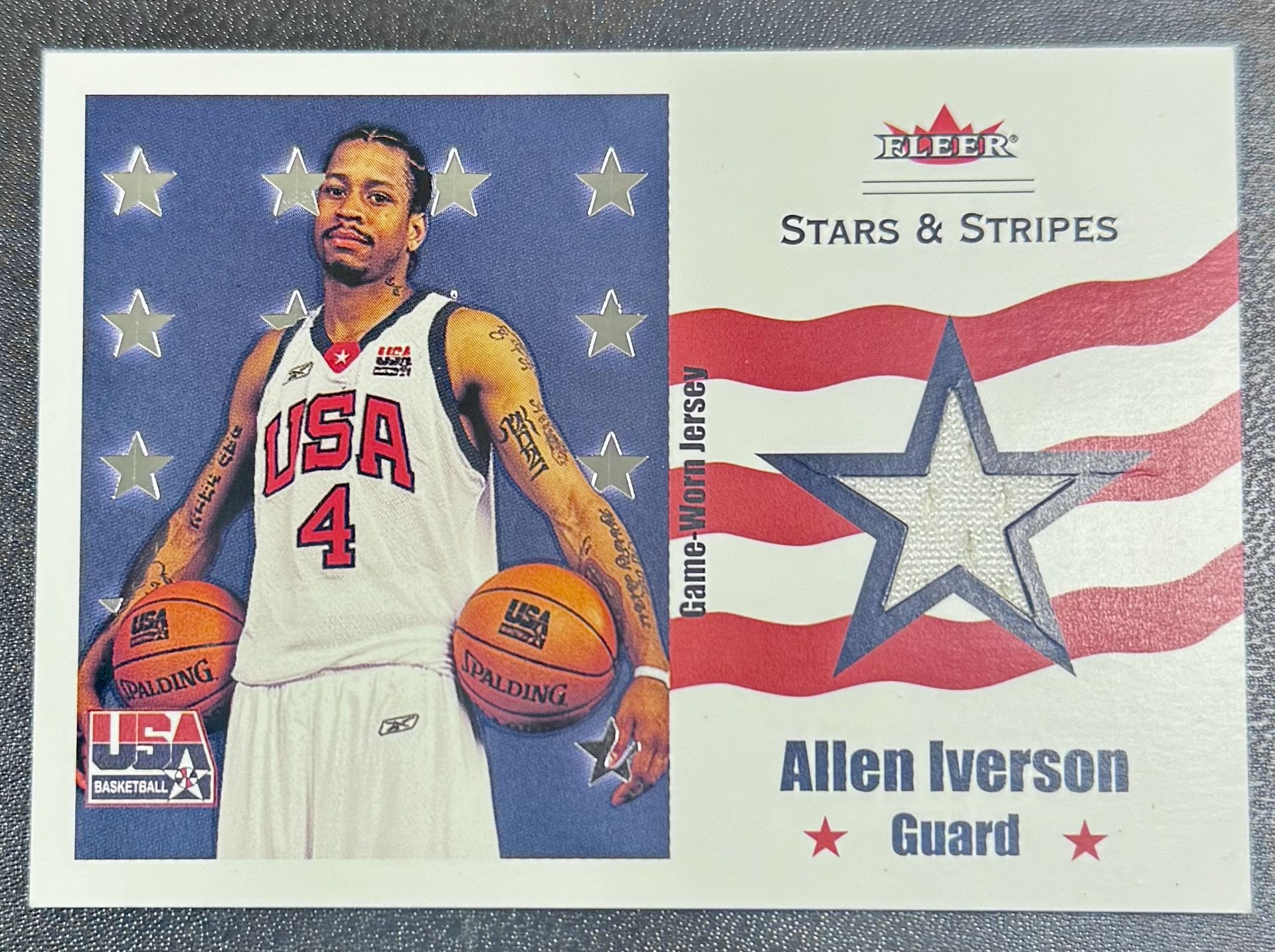 Allen Iverson USA Basketball 2003-04 Fleer Avant Stars & Stripes Jersey Card /500