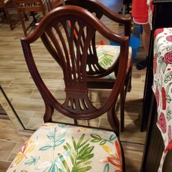 Antique chairs refinished and recovered