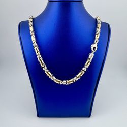 14K Two Tone Fancy Link Men’s Chain