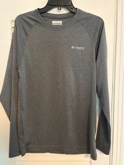Mens Gray Columbia PFG "Terminal Tackle” Omni-Shade Long-Sleeve T-Shirt - Small
