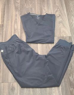 Mens Gray Cherokee Infiniti Scrubs Medium Top And Large Jogger Pants Scrubs