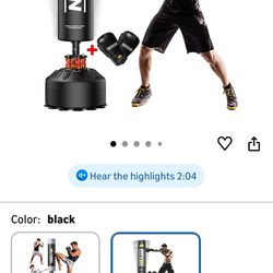 FITVEN 70'' Freestanding Punching Bag with Boxing Gloves