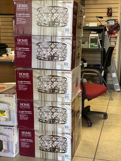 Home Decorators Collection Pennington Crest 4-Light Antique Bronze Pendant with Solid Crystal Spheres