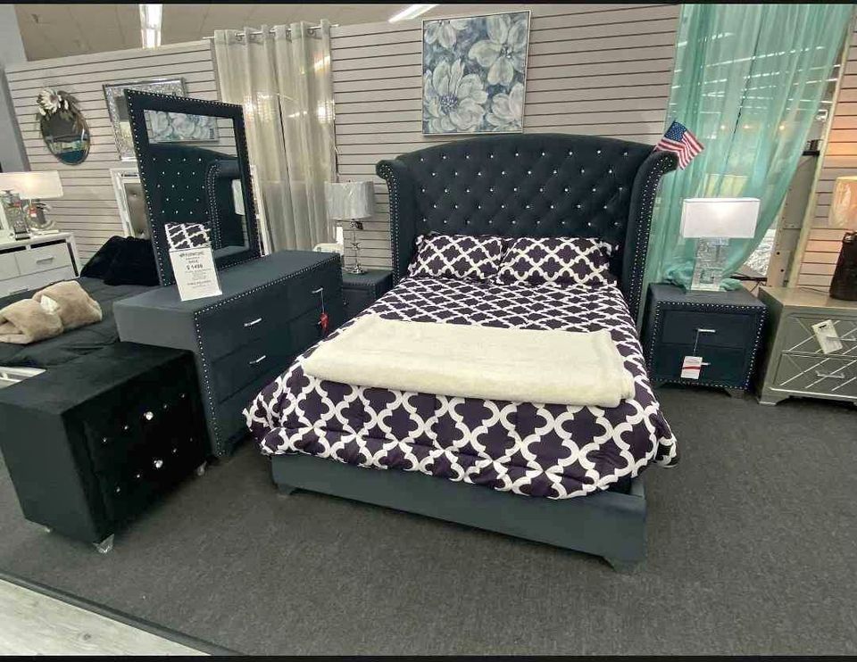 NEW🌲‼️$10 Down Payment Finance 🌲Melody 4 Piece Queen Size Bedroom Set