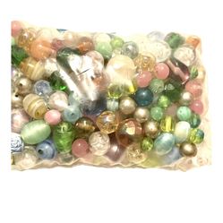 8oz. Lot Of Mixed Multicolored Beads