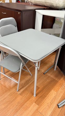 Gray Folding Table and Chair Set