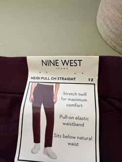 Nine West Straight Pull-On Chinos in Deep Plum