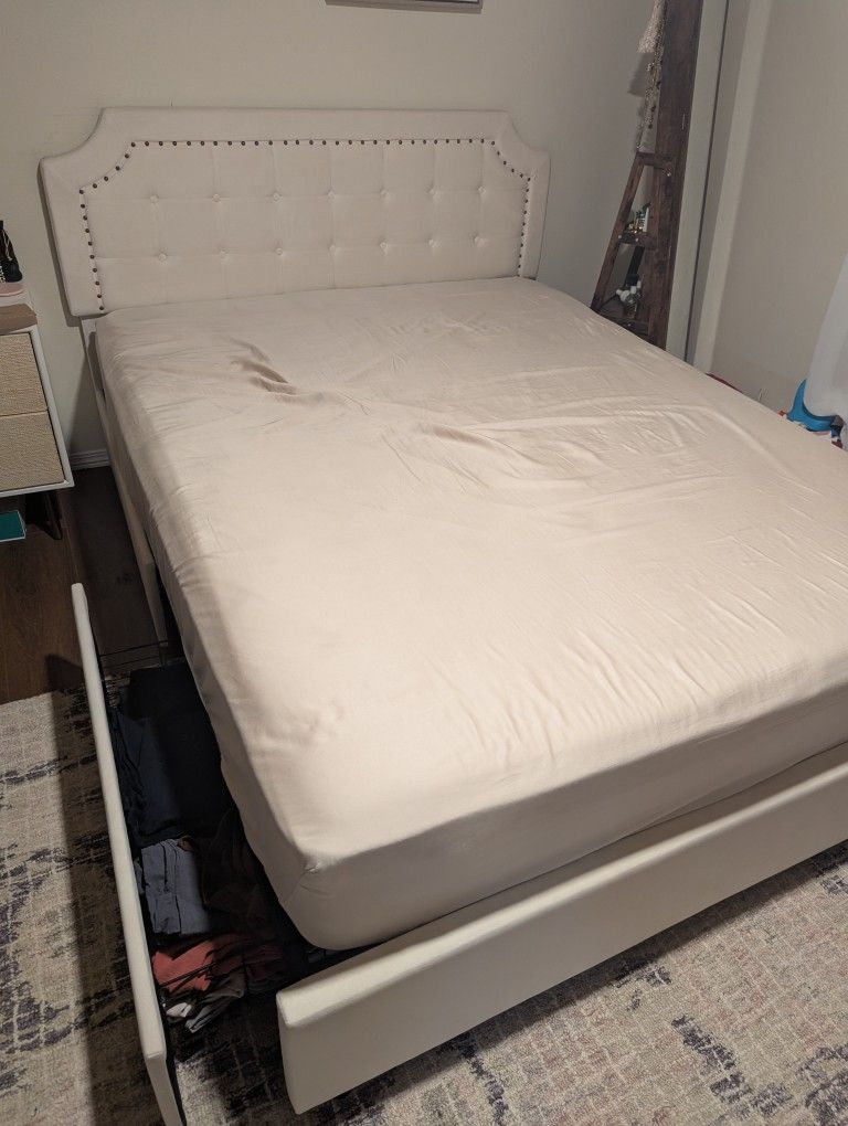 Queen Bed With Storage + Mattress