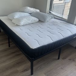 Mattress and frame/pillows