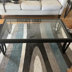Coffee Glass Table , 2 End Tables