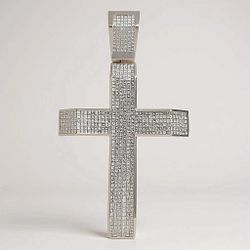 11.76 Carat Diamond Cross Pendant with 588 Diamonds in 14K White Gold.