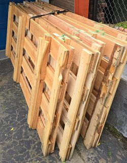 • 10  Wooden Pallets / Crates 31x96 (Must Pick Up)