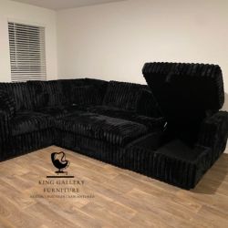 XL OVERSIZED U-Sectional Sofa Sleeper Couch with Pullout Bed and Storage (FREE DELIVERY)