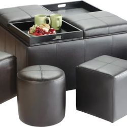 Ridgeville Brown Storage Ottoman