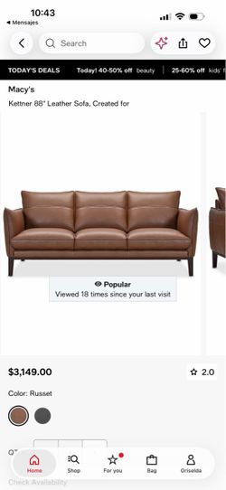 Kettner 88" Leather Sofa – Russet