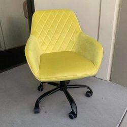 Brand New Office Chair Computer Chair Yellow Velvet Chair Vanity Chair