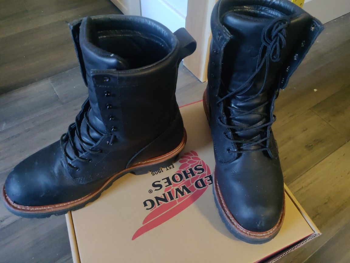 Red Wing Logger Max #4416 Leather High Top Boots Size 10 D