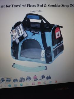 Pet Carrier For Travel W/Fleece bed And Shoulder Strap, Airline Compliant