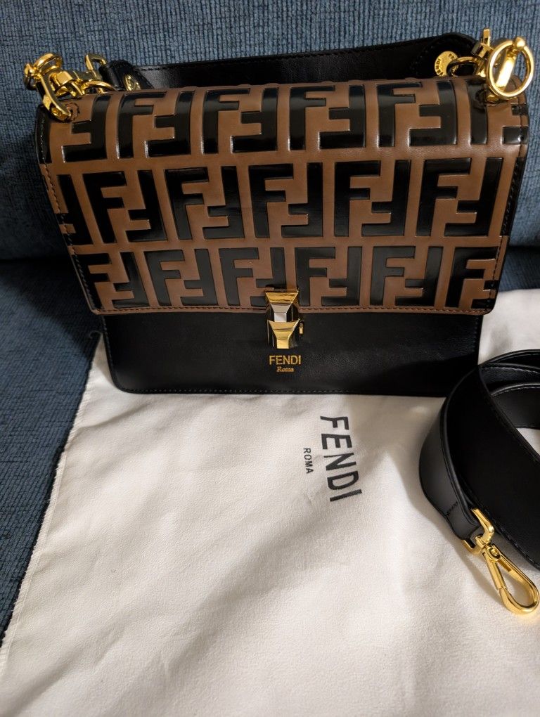 Fendi Zucca Embossed Medium Leather Bag