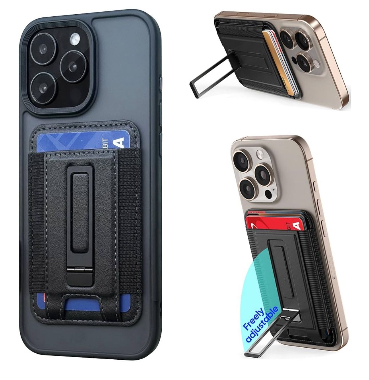 New MagSafe Wallet silm with stand, Magnetic Wallet for iPhone 17/16/15/14/13/12 series, 7 Cards Holder, Magnetic Phone Wallets, Leather Minimalist Sl