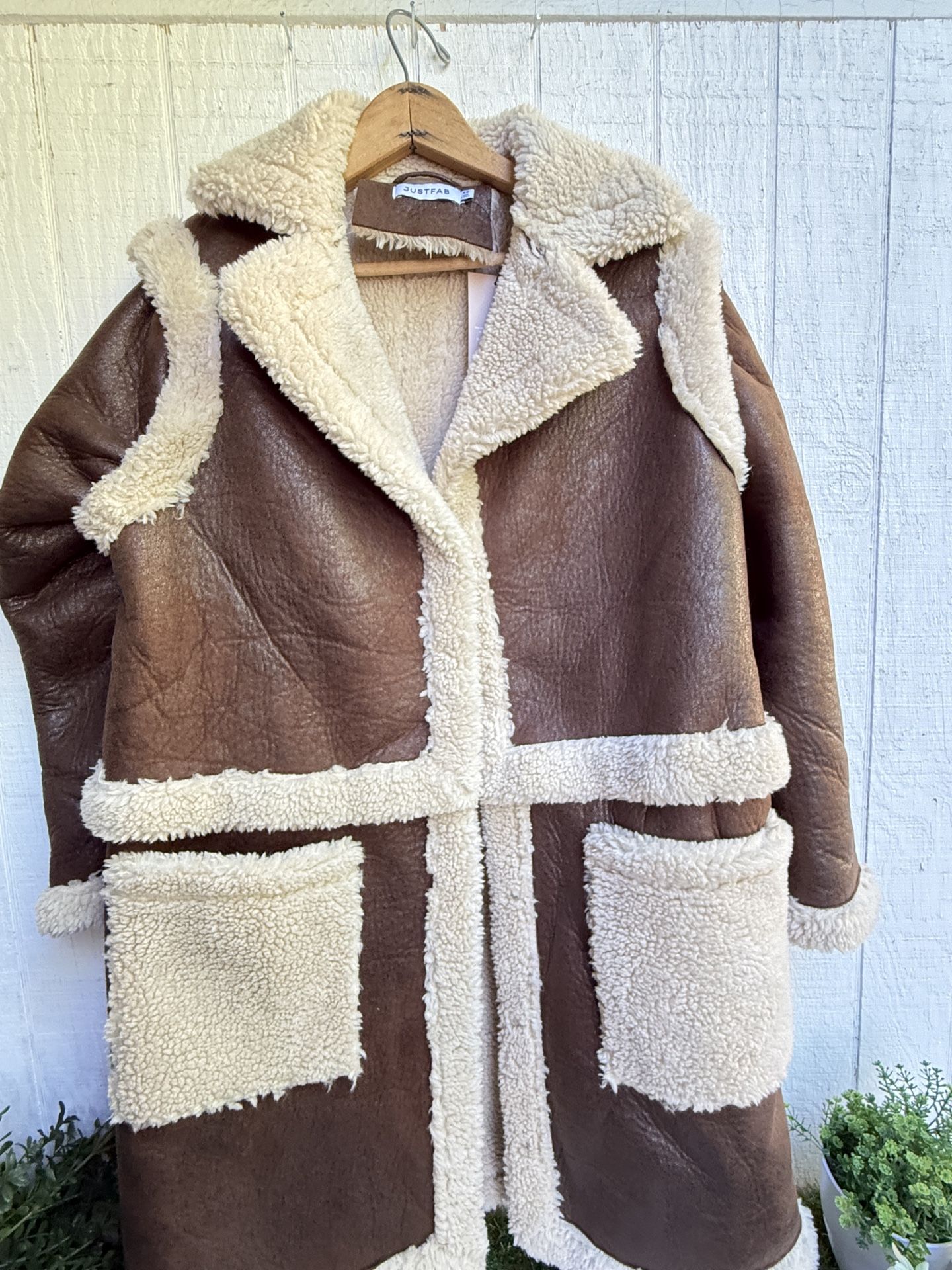 Women Long Faux Leather Jacket