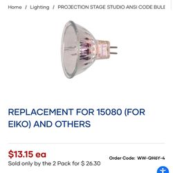 REPLACEMENT FOR 15080 (FOR EIKO) AND OTHERS