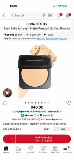 Huda Beauty Easy Bake Matte Pressed Setting Powder