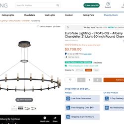 EuroFase Albany 21 light 60” Chandelier ($4k Retail!)