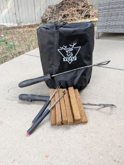 Portable Smokeless Fire Pit – Smores, Camping, Patio + Accessories