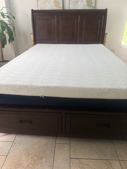 Storage bed frame with mattress