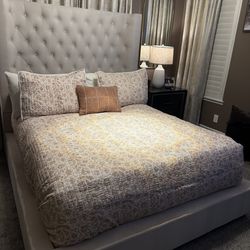 Cream color bed headboard