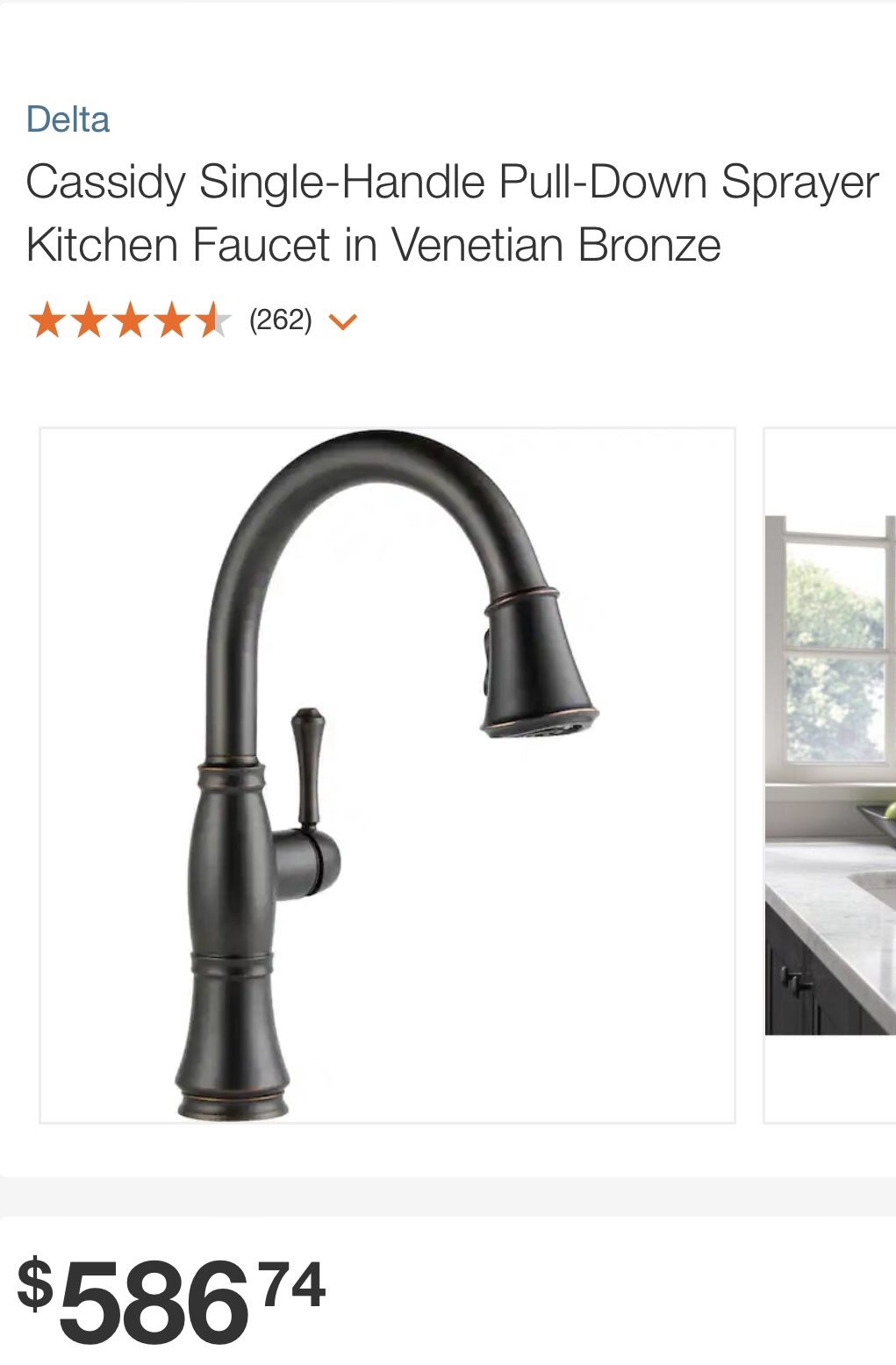 Two Delta Bronze Kitchen Faucets