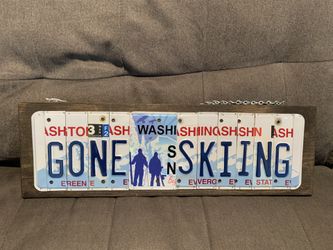 GONE SKIING sign