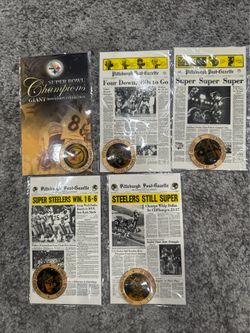 Pittsburgh Steelers Super Bowl Champions Giant Medallion Collection 5 Piece Set