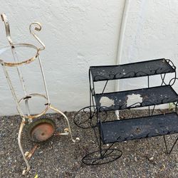 FREE Must Take Both Rusty Weathered Holy Plants Stands Garden Project 